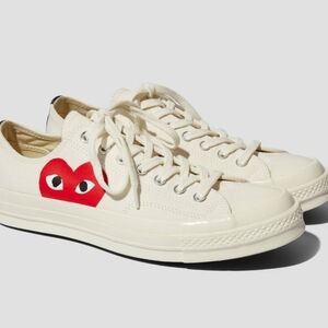 Converse X Comme Des Garcons Play Chuck Taylor Canvas Low Top Sneakers Sz 6M 8W